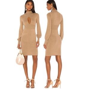 Camila Coelho | Women’s Long Sleeve Elise dress in Camel Size Small NWT